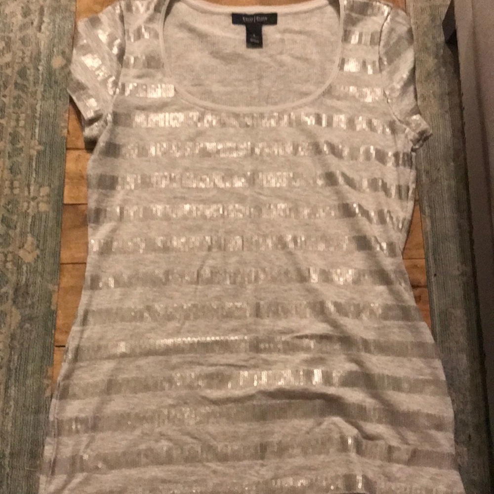 WHBM sequin striped tee